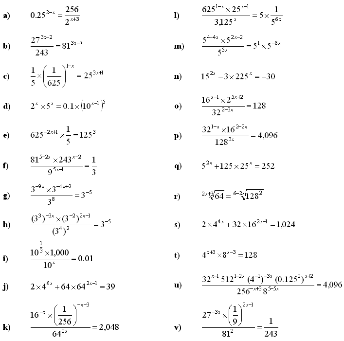exponential equation practice problems with answers pdf